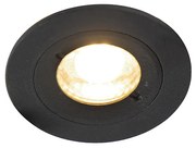 Moderné inteligentné zapustené bodové svietidlo čierne okrúhle vrátane WiFi GU10 IP54 - Xena