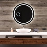 Okrúhle zrkadlo L33 podsvietene LED do kupelne kozmeticke zrkadlo led s bielym rámom