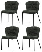 Sada jedálenských stoličiek Bouclé CT-W1077 GRN2,4 ks