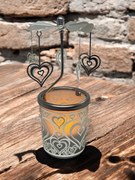 Rotujúci svietnik - strieborné srdce