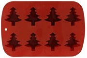 Silikónová forma na pečenie VIANOČNÉ STROMKY, červená