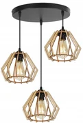 Závesné svietidlo Timber, 3x drevené tienidlo, o