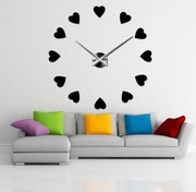Veľké nástenné hodiny s motívom srdca I SENTOP 12S051: Čierna Ral 9005 Farba čierna RAL 9005 3259-15915 12S051 Wall clock HEU-