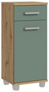 Kúpeľňová skrinka VENOM zelená/dub artisan