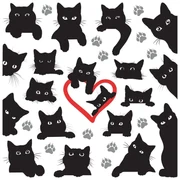 Samolepiaca dekorácia Cats, 30 x 30 cm