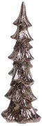 Keramický trblietavý dekoračný vianočný stromček Mocca - 14*11*37 cm
