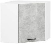 Rohová horná kuchynská skrinka OLIWIA W60/60N H580 biela / betón
