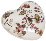 Keramické dekoračné srdce s kvetmi Nancy - 11*11*4 cm
