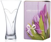 Diamante sklenená váza Hearts Hollow s kryštálmi Swarovski 25 cm