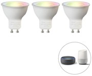 Sada 3 inteligentných žiaroviek GU10 RGBW LED 5W 350lm 2200-4000K