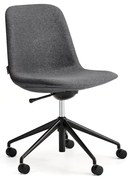 Stolička LANGLEY, nízky sedák, s kolieskami, čierna/antracit