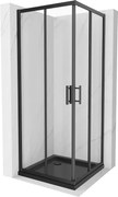 Mexen Rio štvorcová sprchová kabína 80 x 80 cm, transparentnéné, čierna + závesný bidet Flat, čierna - 860-080-080-70-00-4070B