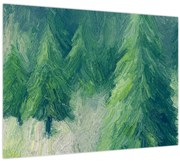 Obraz - Maľované ihličnany (70x50 cm)