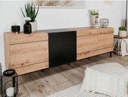 Široká skrinka 4-dverová Nola, dub artisan/čierna%