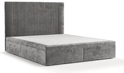 Sivá čalúnená dvojlôžková posteľ s úložným priestorom 160x200 cm Mavel – Maison de Rêve