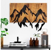 Nástenná dekorácia 58x44 cm hory drevo/kov
