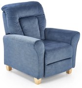 Kreslo Bard, modrá / prírodné drevo