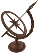 Slnečné hodiny Sphere, 38,5x24,5 cm, liatina, hnedá