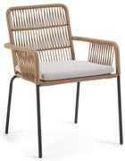 Záhradné kreslo s oceľovou konštrukciou a povrazovým výpletom Kave Home Samt