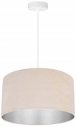 Závesné svietidlo Mediolan, 1x svetlobéžové/chrómové textilné tienidlo, (výber z 2 farieb konštrukcie)
