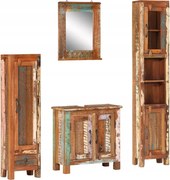 vidaXL 4-dielna súprava kúpeľňového nábytku masívne recyklované drevo