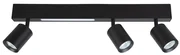 Stropné svietidlo Magnet, 3x čierne kovové tienidlo + 1x LED 5W, b