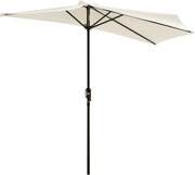 Outsunny Polovičný Parasol - Balkónový Parasol 5 Kovových Ramien 2,93 x 1,5 x 2,49 m Z vysoko hustého Polyesteru Krémový | Aosom