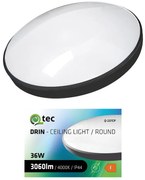 Stropná lampa QTEC 36W 4000K čierna