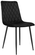 Jedálenská stolička DEXTER zamatová, čierna