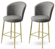 Súprava barových stoličiek Alte Grey and Gold, 2 ks, 2 ks