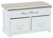 Kondela Lavica s vankúšom, SEAT BENCH 1 NEW, 2 šuplíky, biela/svetlohnedá