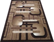 DY Hnedý koberec s geometrickým vzorom Alfa 16 Rozmer: 40x60 cm
