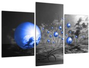 Obraz tmavo modrých gulí (90x60 cm)