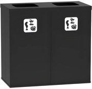 Kôš na triedený odpad 2x 50 L, úchyt na vrece, čierny/čierny