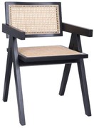 Drevená stolička Stella dark s viedenským výpletom, ratan