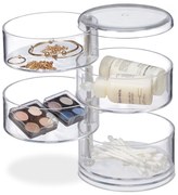 Kozmetický organizér s otočnými priehradkami RD4638, transparentný