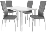 Jedálenský set 1 + 4 Belini biely / popol Loreno LOR/0/ZES/W/4G
