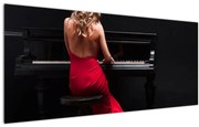 Obraz ženy hrajúce na klavír (120x50 cm)