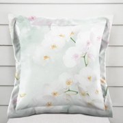 Biante Dekoračná obliečka na vankúš s lemom PM-019 Orchidey na svetlo zelenom 30 x 50 cm