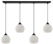 Závesné svietidlo Riffle Round, 4x biele sklenené tienidlo, b