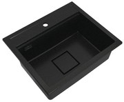 Gamma Quadro 5850, 1-komorový granitový drez 580x495x220 mm, čierna-zlatá, GMA-ZLE000232