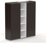 Vysoká skriňa Creator 162,8 x 44,5 x 185,9 cm, biela / wenge