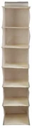 Compactor Závesný organizér na oblečenie Sandy 30 x 30 x 105 cm, 6 políc, béžová