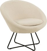 Krémovobiele kreslo z umelej vlny Actona Center