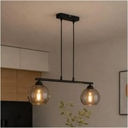 Brilagi - Luster na lanku DIOR 2xE27/60W/230V čierna/dymová sivá