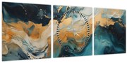 Obraz - Abstrakcia (s hodinami) (90x30 cm)