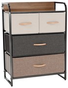 Komoda s látkovými zásuvkami HAZEL TYPE 2, hnedá, M