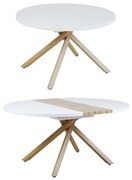 Rozkladací stôl Virgo B10038a-120/160x120cm biela/prírodný