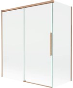 Mexen Rox, 2-krídlová posuvná vaňová zástena 140 + 70 x 150 cm, 8mm číre sklo, medený matný profil, 8C9-140-070-65-00