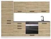 Kuchynská linka Belini Premium Full Version 240 cm dub sonoma s pracovnou doskou SANDY